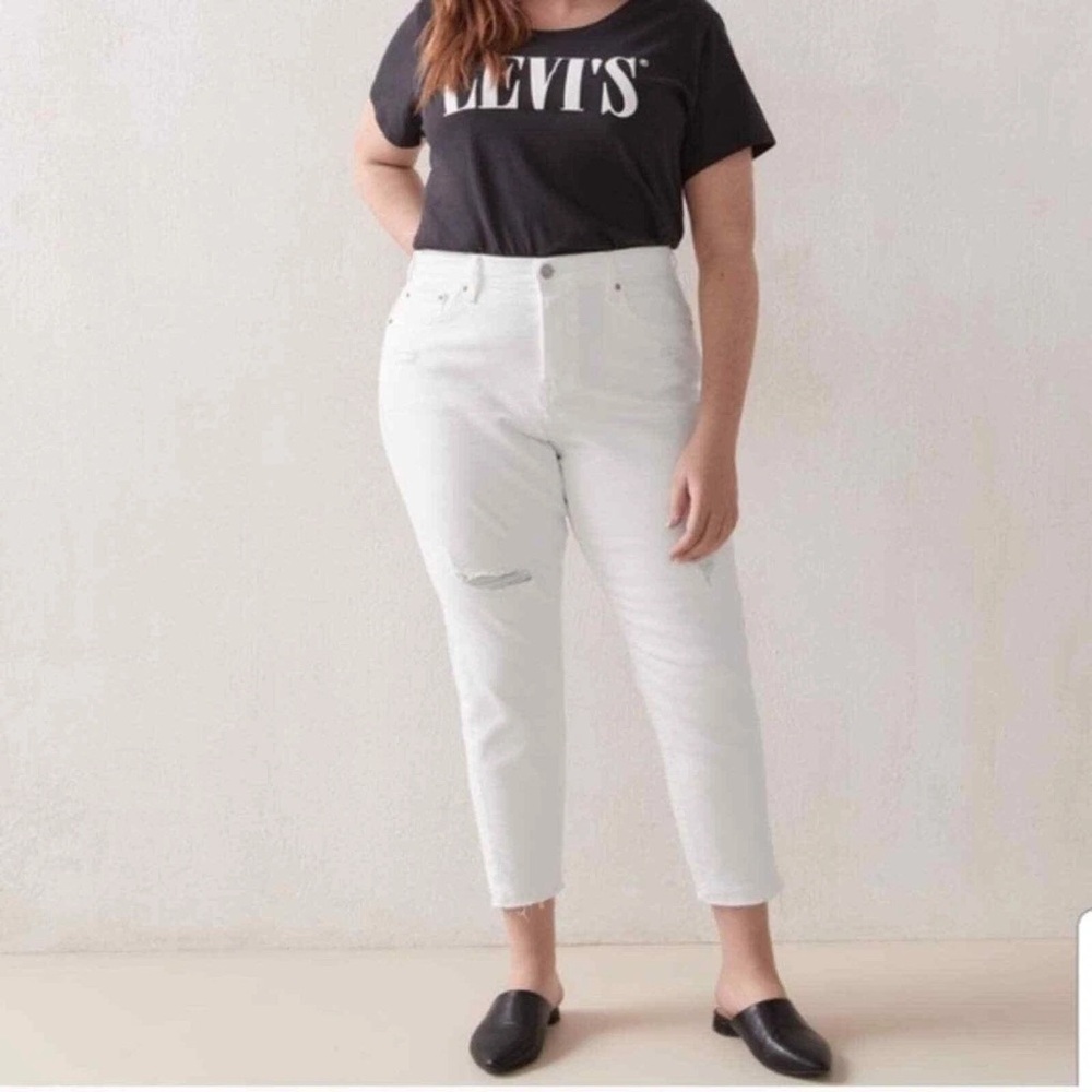 Levi's White Wedgie Skinny Jeans Raw Hem Button Fly Size 20